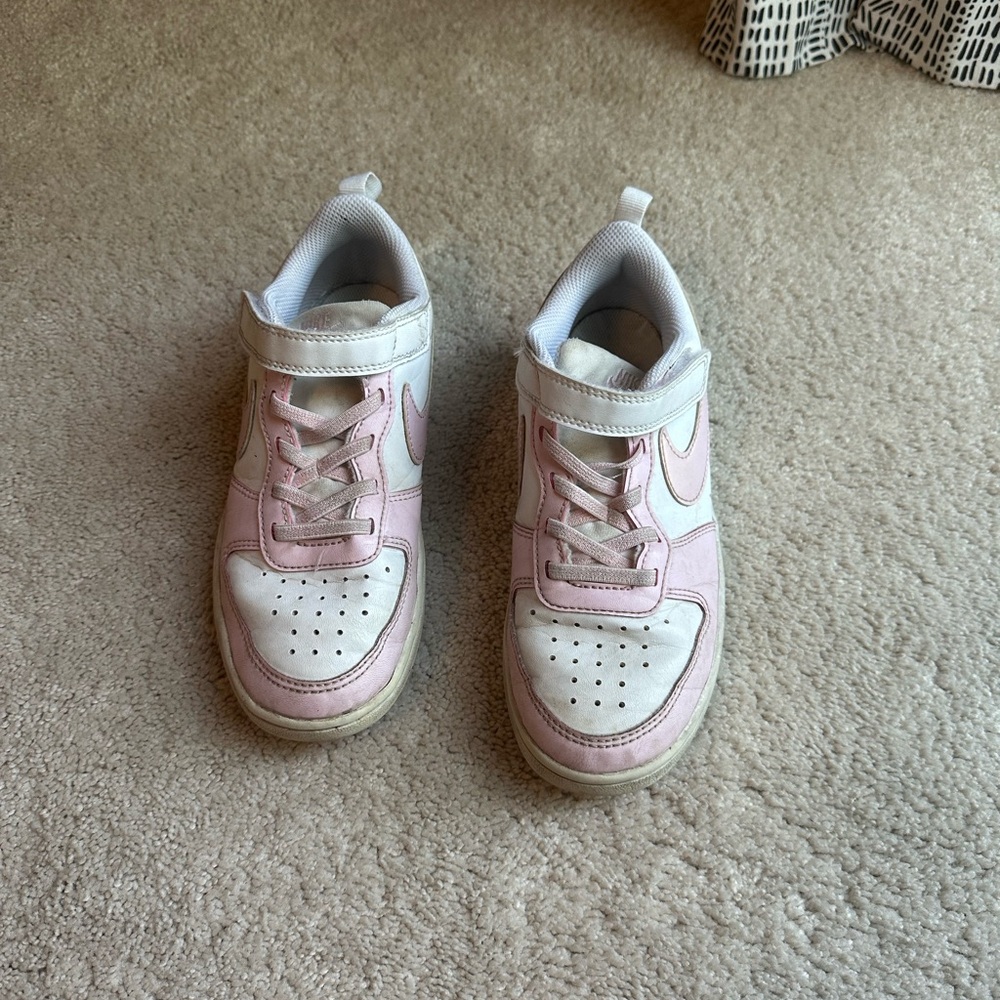 Kids Nike Pink and White Sneakers
